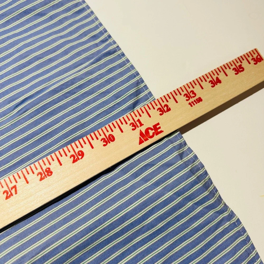 J. Crew Medium Haberdashery Button Down Shirt Blue Striped 80s 2 Ply Cotton Mens